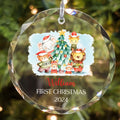Personalized Baby's First Christmas Glass Ornament, Personalized Woodland Creatures, Baby Deer Ornament, Holiday Keepsake Ornament, New Baby Gift, 2024 Custom Baby Ornament GX02-20 - Kindlytoys