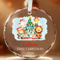Personalized Baby's First Christmas Glass Ornament, Personalized Woodland Creatures, Baby Deer Ornament, Holiday Keepsake Ornament, New Baby Gift, 2024 Custom Baby Ornament GX02-20 - Kindlytoys