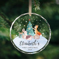Personalized Baby's First Christmas Glass Ornament, Personalized Woodland Creatures, Baby Deer Ornament, Holiday Keepsake Ornament, New Baby Gift, 2024 Custom Baby Ornament GX02-21 - Kindlytoys