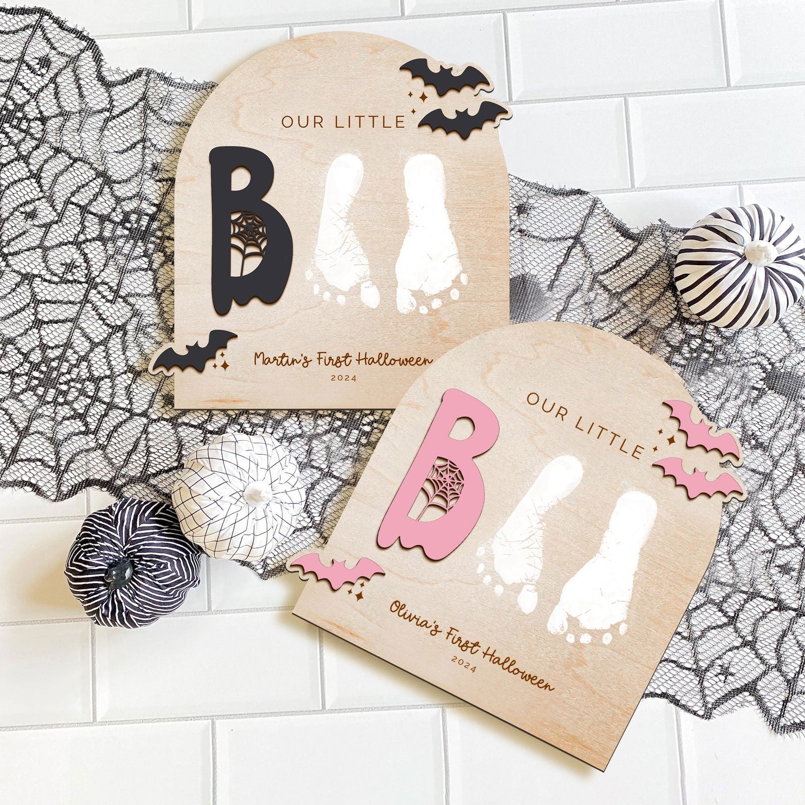 Personalized Baby's First Halloween Footprint Art DIY Keepsake Kit FT28 - Kindlytoys