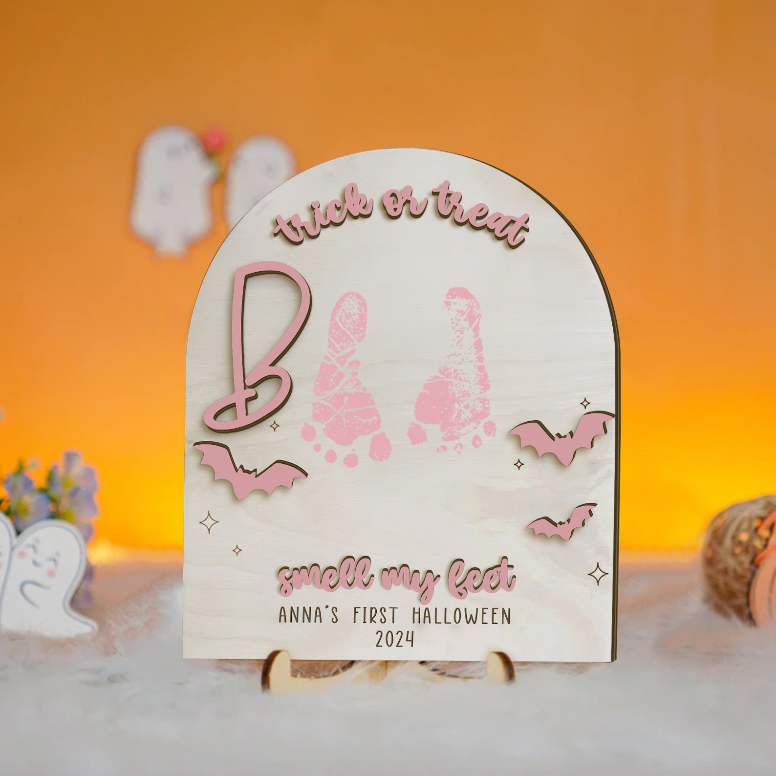 Personalized Baby's First Halloween Keepsake DIY Footprint Art FT23 - Kindlytoys