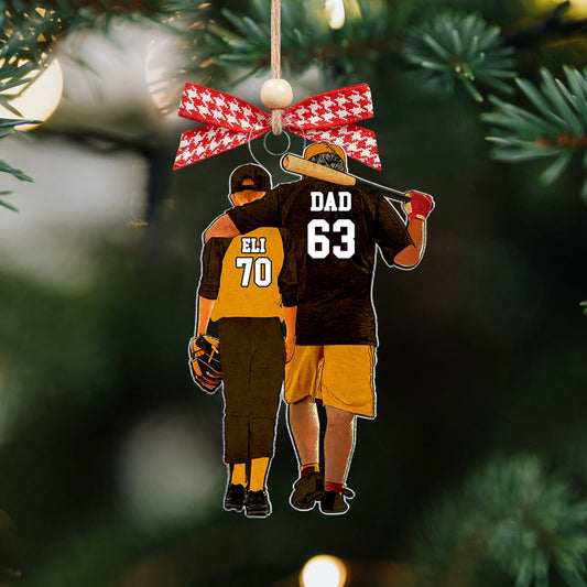 Personalized Baseball Dads Ornament, Father and Son Keepsake, Custom Sport Ornament, CF427 - Kindlytoys
