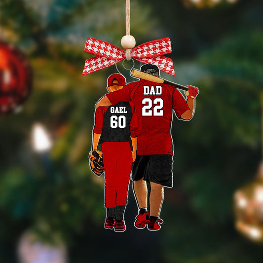 Personalized Baseball Dads Ornament, Father and Son Keepsake, Custom Sport Ornament, CF427 - Kindlytoys