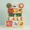 Personalized Bear Busy Board Infant - Wooden Montessori Toys | KindlyToys BB62 - Kindlytoys
