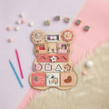 Personalized Bear Busy Board Infant - Wooden Montessori Toys | KindlyToys BB62 - Kindlytoys
