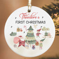 Personalized Ceramic Baby Christmas Ornament, Customized First Christmas Baby Ornament Gift, Holiday Keepsake Ornament, Santa Clause Ornament, Gift For Baby CX02-62 - Kindlytoys