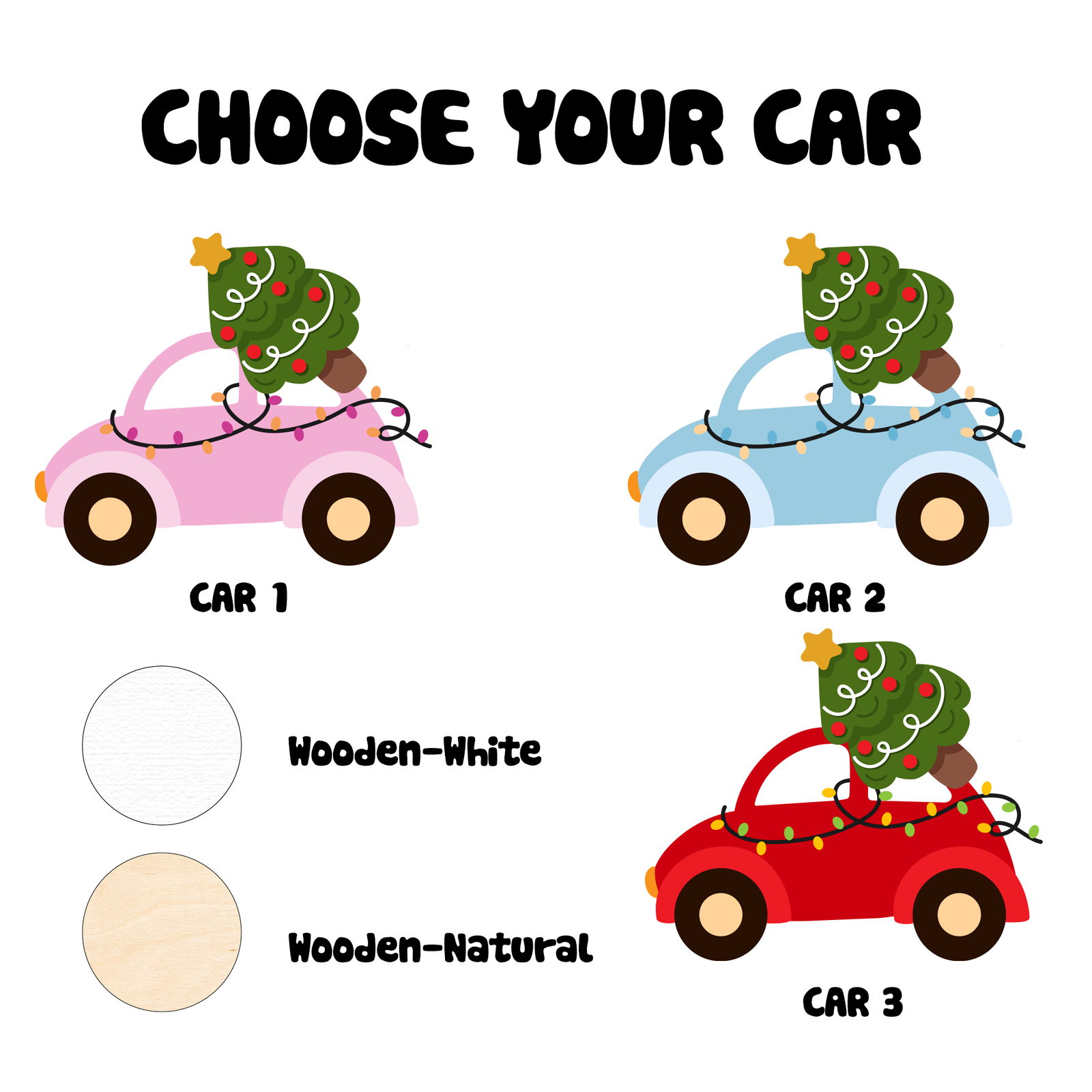 Personalized Christmas Car Baby Ornament, Wooden Baby First Christmas Ornament CF634 - Kindlytoys