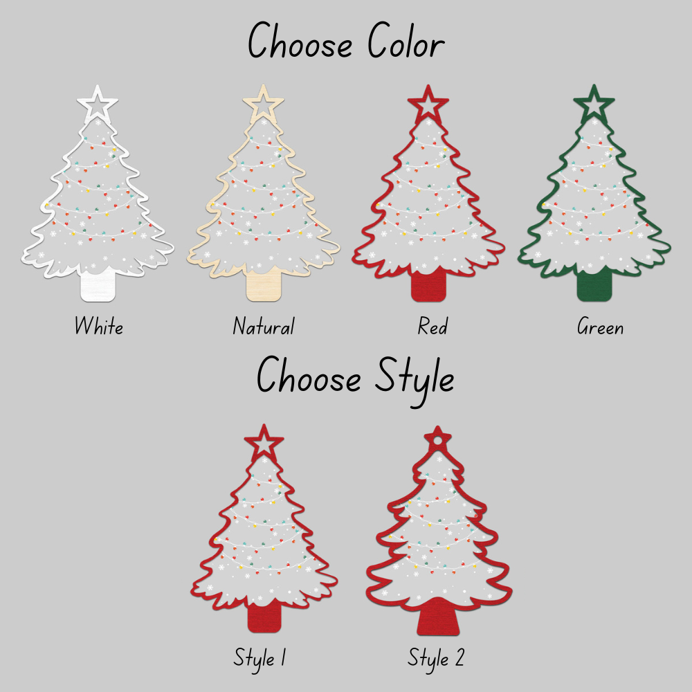 Personalized Christmas Family Names Tree Ornament, Christmas Tree Name Ornament CF139 - Kindlytoys