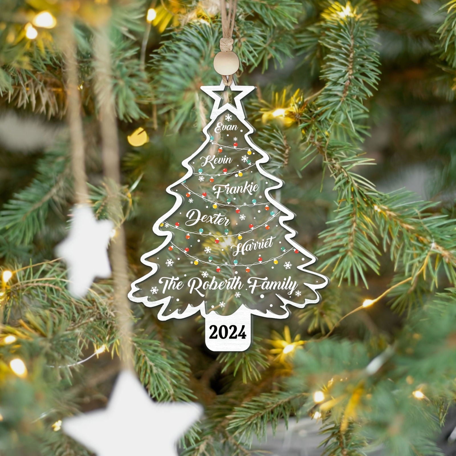 Personalized Christmas Family Names Tree Ornament, Christmas Tree Name Ornament CF139 - Kindlytoys