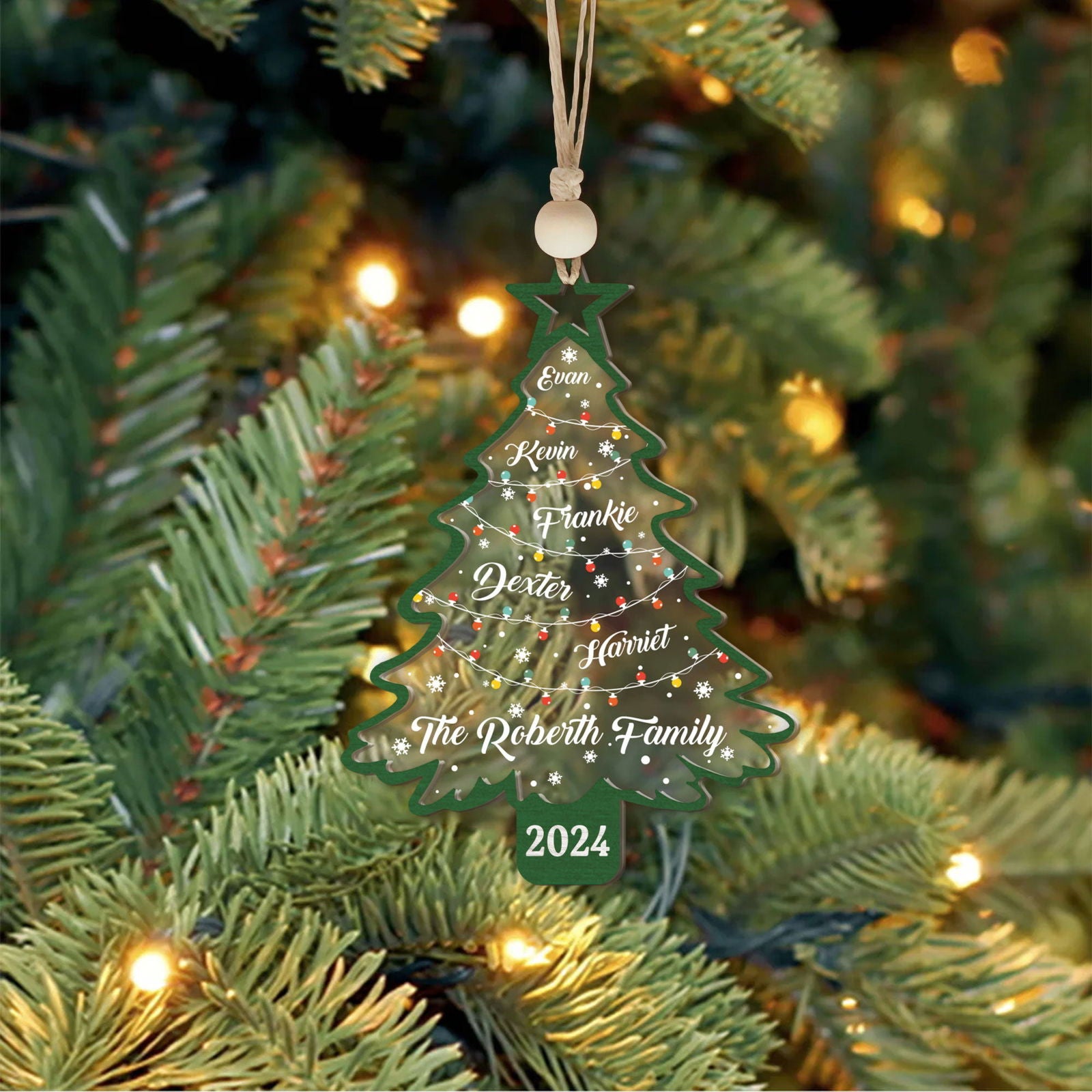 Personalized Christmas Family Names Tree Ornament, Christmas Tree Name Ornament CF139 - Kindlytoys