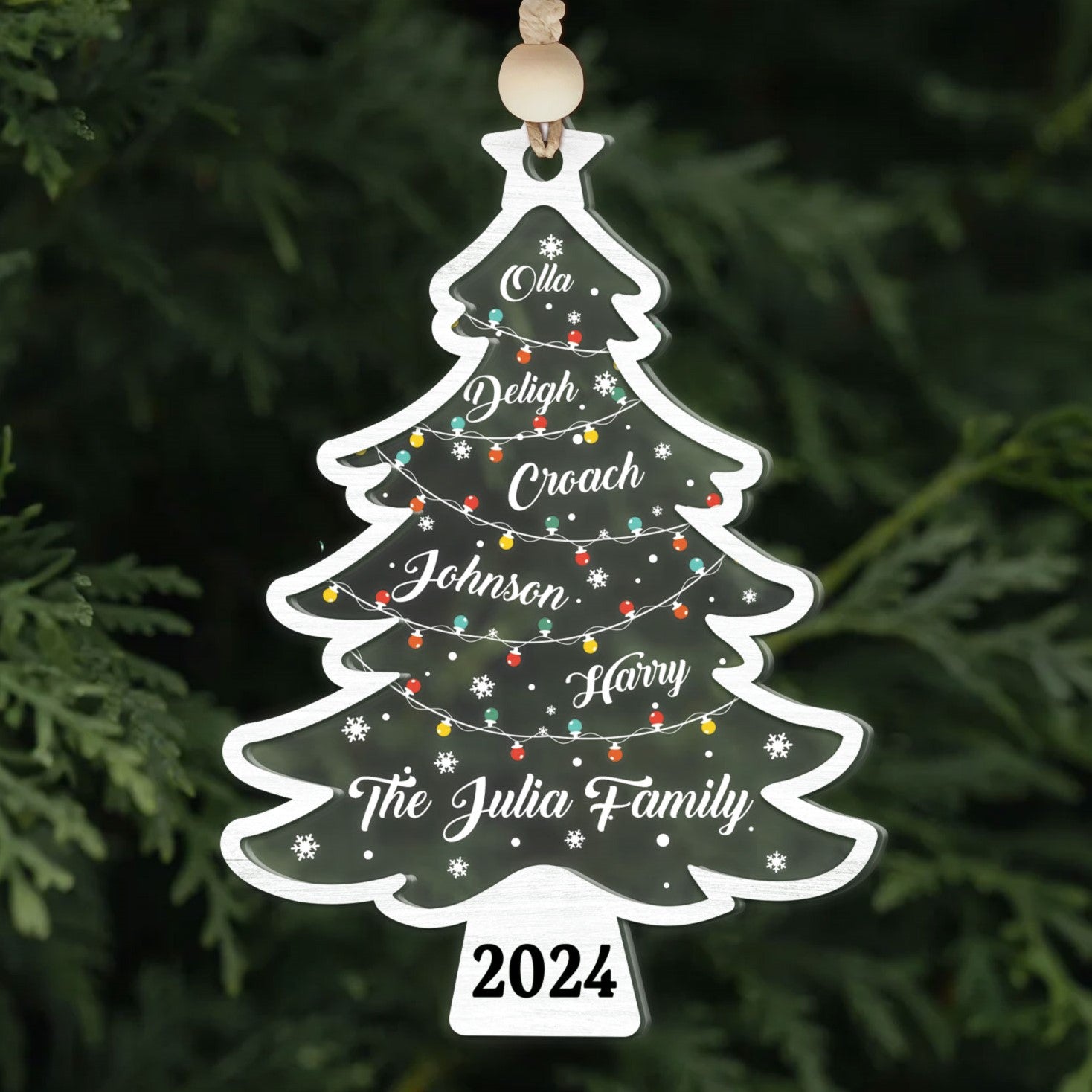 Personalized Christmas Family Names Tree Ornament, Christmas Tree Name Ornament CF139 - Kindlytoys