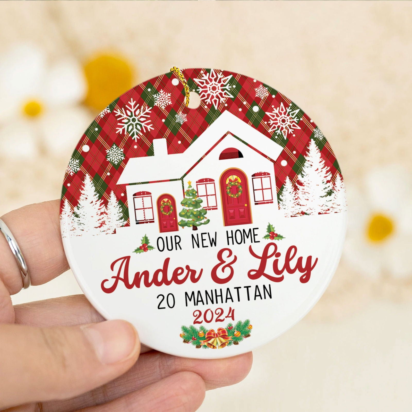 Personalized Christmas New Home Ornament, Custom New House Gift Ideas, Housewarming Gifts for New House Ornament, Welcome Home Gifts, Personalized First Christmas in Our New Home Ornament, Couples New Home Ornament CX01-4 - Kindlytoys