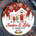 Personalized Christmas New Home Ornament, Custom New House Gift Ideas, Housewarming Gifts for New House Ornament, Welcome Home Gifts, Personalized First Christmas in Our New Home Ornament, Couples New Home Ornament CX01-4 - Kindlytoys