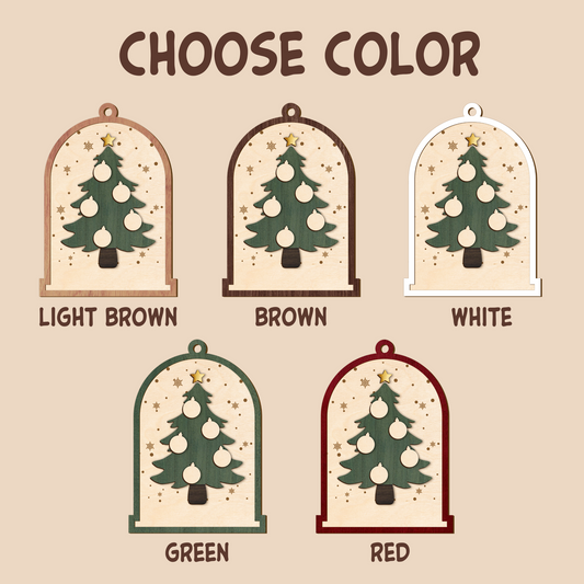 Personalized Christmas Tree Family Name Ornament, Custom Family Names Christmas Ornament CF189 - Kindlytoys