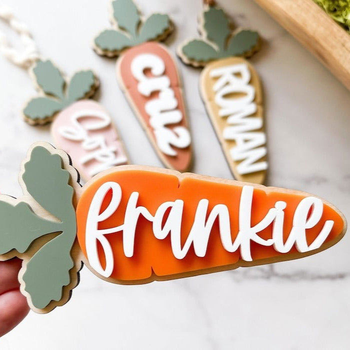 Personalized Easter Basket Tag, Easter Basket Name Tag, Carrot Easter Tag - Kindlytoys