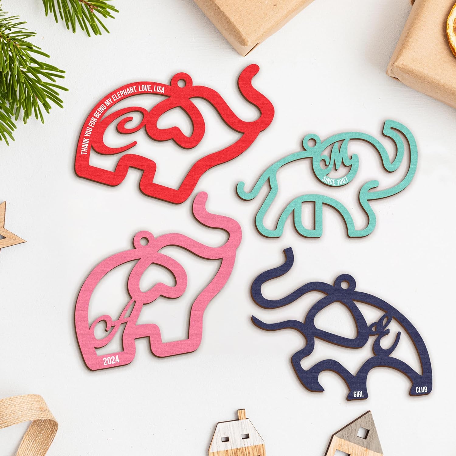 Personalized Elephant Sisterhood Ornament, Best Friend Ornament, Friendship Gift, Sisterhood Bond Gift CF83 - Kindlytoys