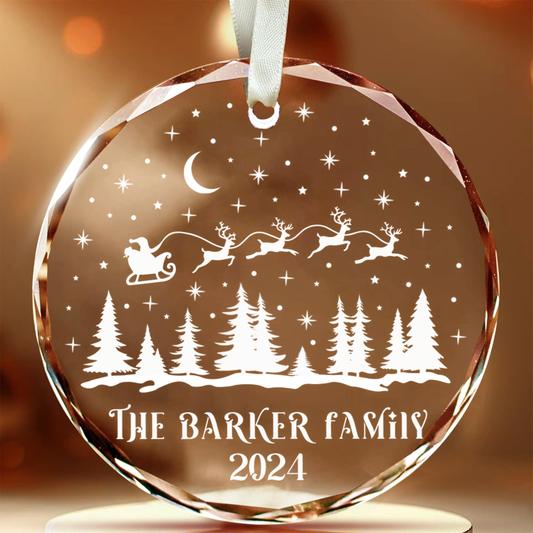 Personalized Family Christmas Glass Ornaments, Family Christmas GX02-1 - Kindlytoys
