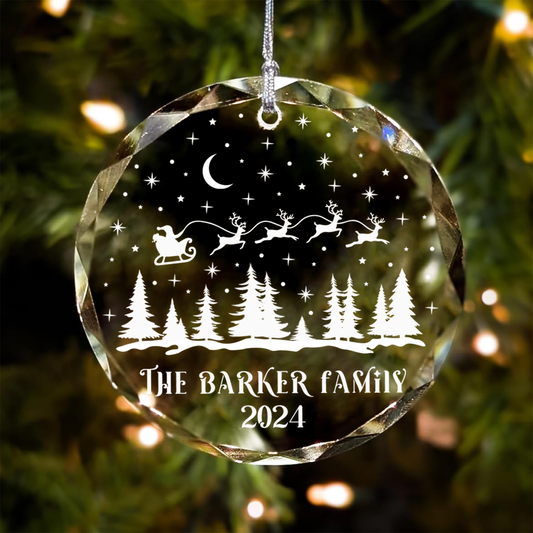 Personalized Family Christmas Glass Ornaments, Family Christmas GX02-1 - Kindlytoys