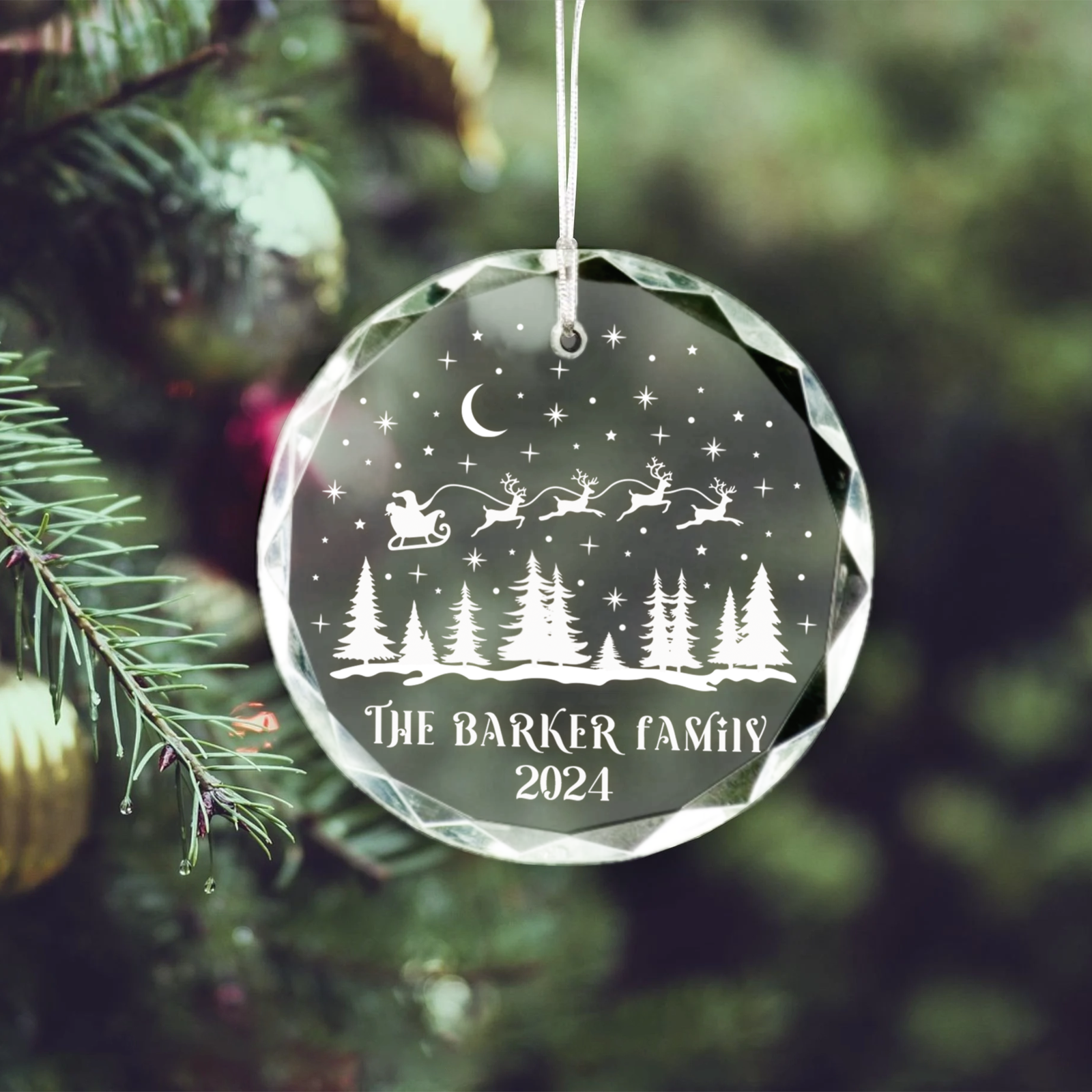 Personalized Family Christmas Glass Ornaments, Family Christmas GX02-1 - Kindlytoys