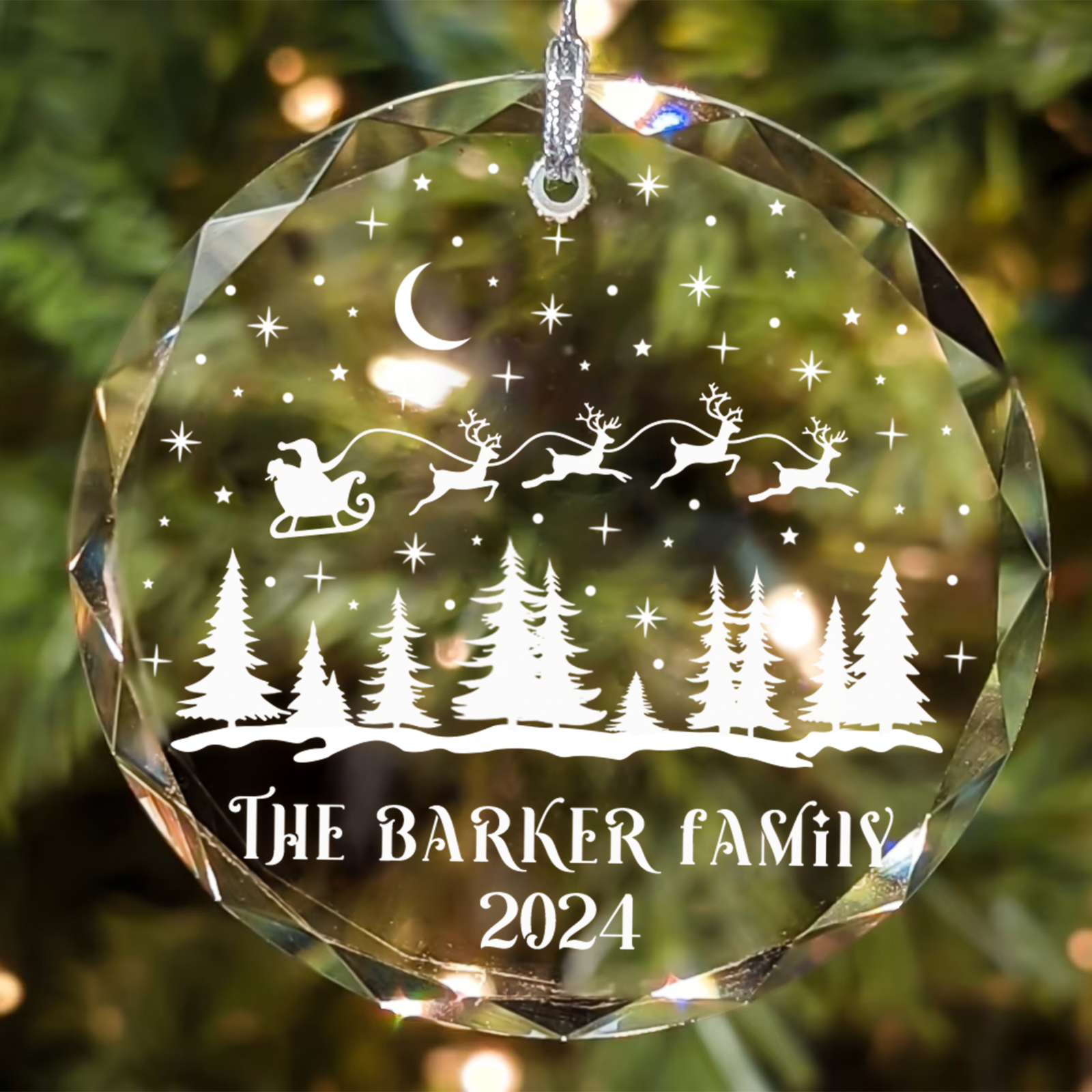 Personalized Family Christmas Glass Ornaments, Family Christmas GX02-1 - Kindlytoys