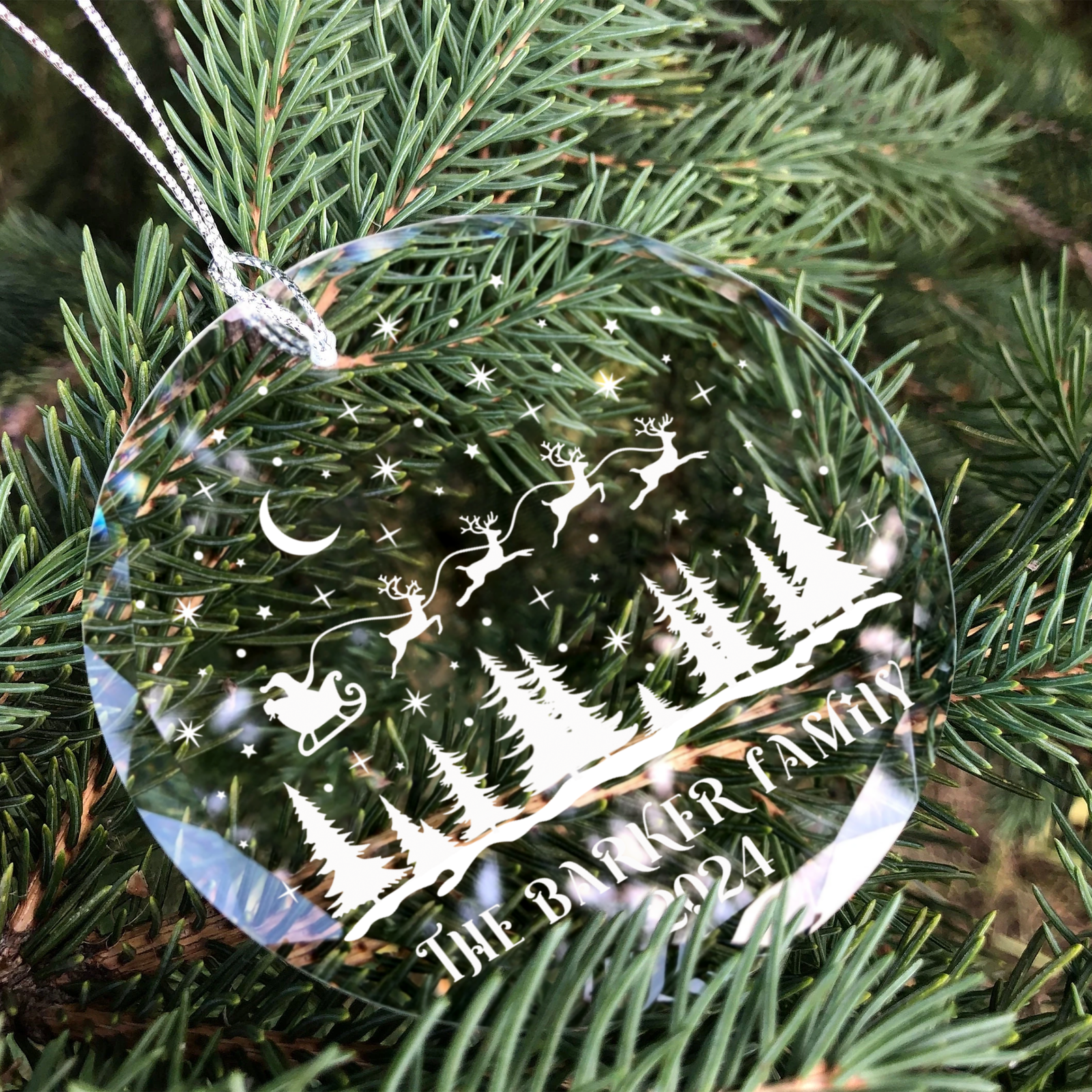 Personalized Family Christmas Glass Ornaments, Family Christmas GX02-1 - Kindlytoys