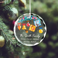 Personalized Family Christmas Glass Ornaments, Family Christmas Tree Keepsake GX02-6 - Kindlytoys