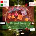 Personalized Family Christmas Glass Ornaments, Family Christmas Tree Keepsake GX02-6 - Kindlytoys