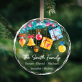Personalized Family Christmas Glass Ornaments, Family Christmas Tree Keepsake GX02-6 - Kindlytoys