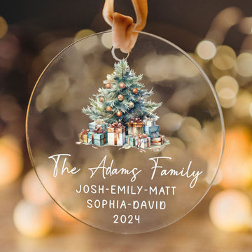 Personalized Family Christmas Ornament 2024 – Custom Family & Pet Ornament AV03-11 - Kindlytoys