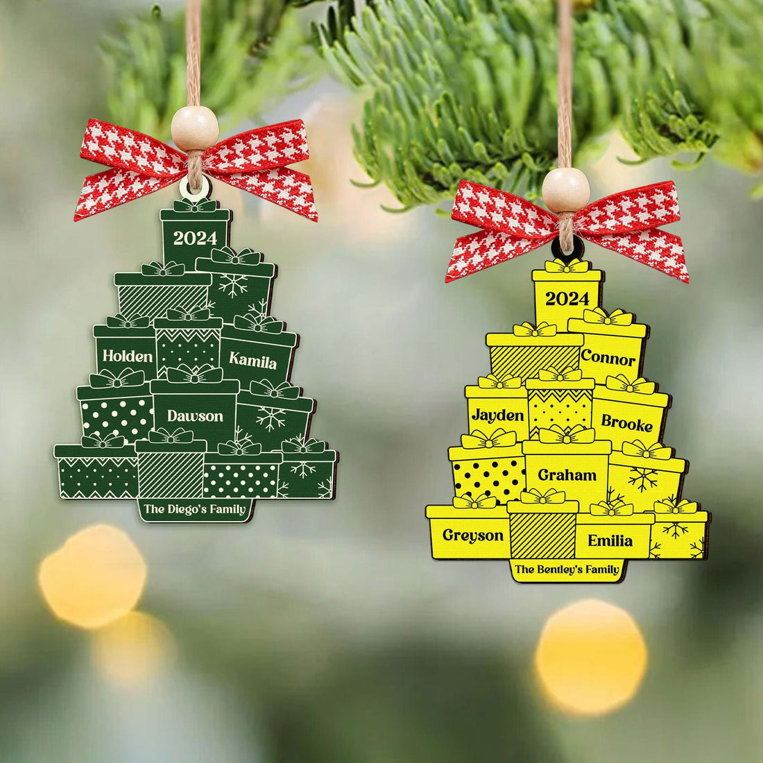 Personalized Family Christmas Ornament, Custom Christmas Tree Ornament with Family Names CF705 - Kindlytoys