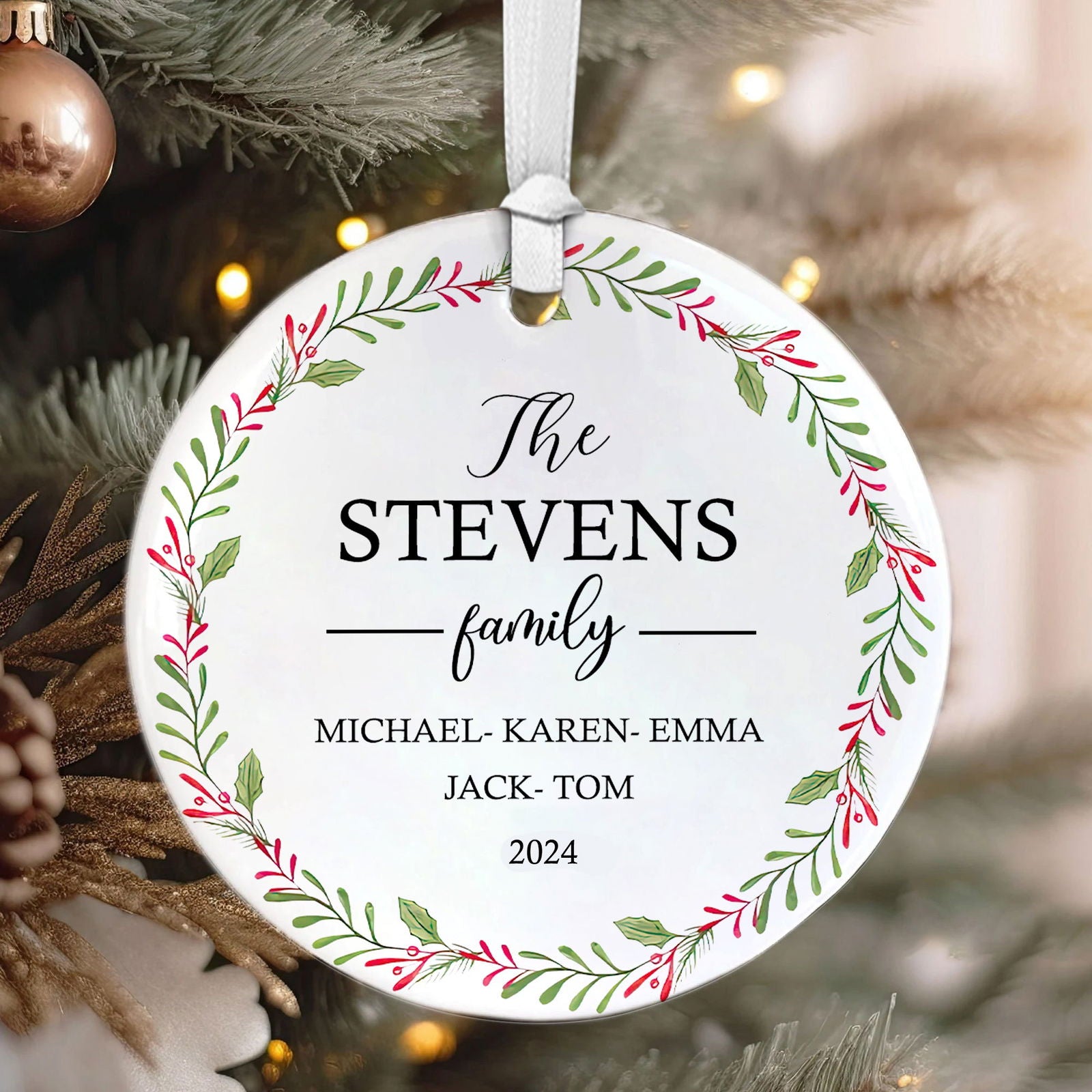 Personalized Family Christmas Ornament, Family Ceramic Ornament CX02-54 - Kindlytoys