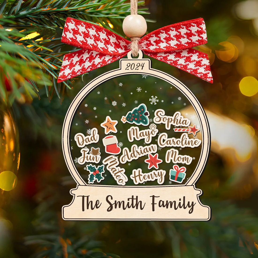 Personalized Family Christmas Ornaments, Custom Family Names Christmas Tree Decorations CF220 - Kindlytoys