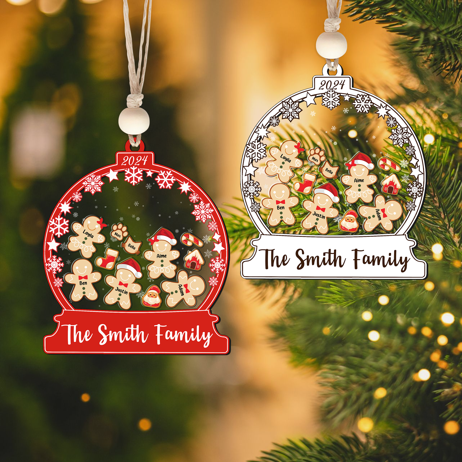 Personalized Family Christmas Ornaments, Family Christmas Shaker Ornaments CF208 - Kindlytoys