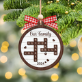 Personalized Family Crossword Puzzle Art 2-Layer Wooden Ornament, Christmas Gift For Family CF574 - Kindlytoys