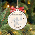 Personalized Family Crossword Puzzle Art 2-Layer Wooden Ornament, Christmas Gift For Family CF574 - Kindlytoys