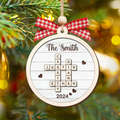 Personalized Family Crossword Puzzle Art 2-Layer Wooden Ornament, Christmas Gift For Family CF574 - Kindlytoys
