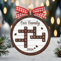 Personalized Family Crossword Puzzle Art 2-Layer Wooden Ornament, Christmas Gift For Family CF574 - Kindlytoys