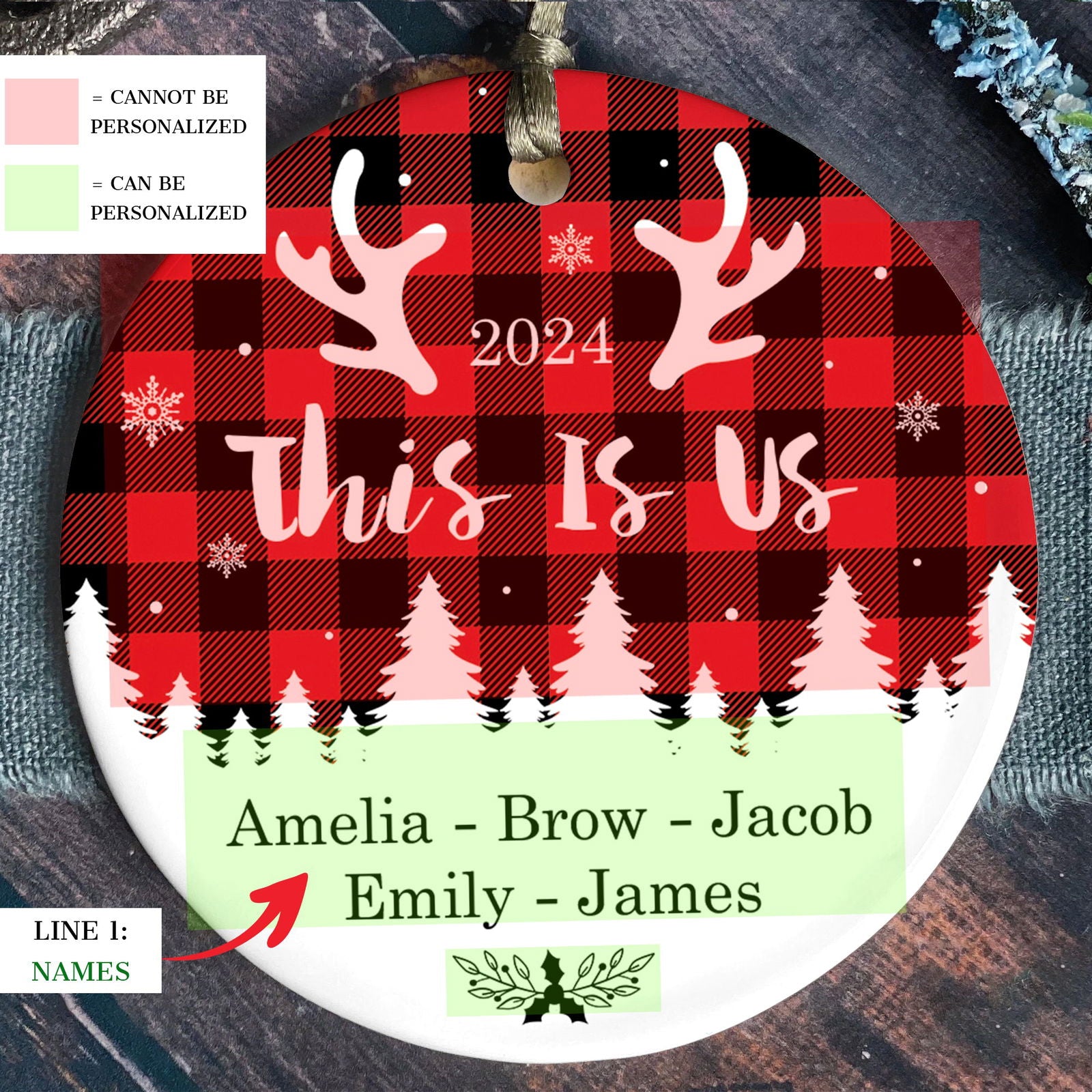 Personalized Family Ornament, Custom Xmas Tree Ornament, First Christmas Family Ornament CX01-25 - Kindlytoys
