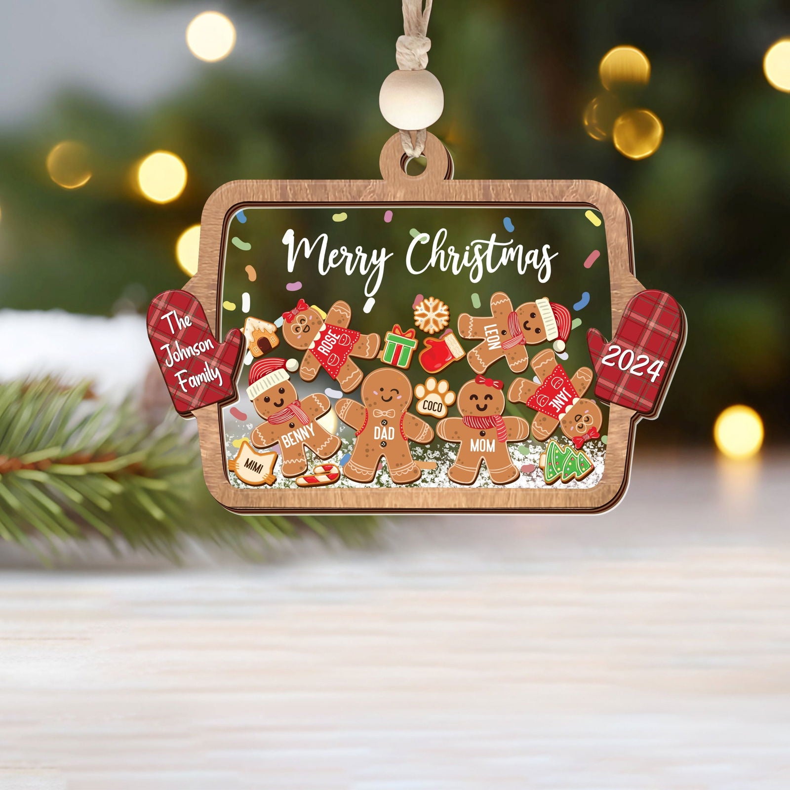 Personalized Family Ornaments with Dogs & Cats, Family Christmas Ornaments CF324 - Kindlytoys