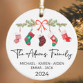 Personalized Family Stocking Ornament With Names and Year, Personalized Family Ornament CX01-36 - Kindlytoys