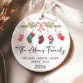Personalized Family Stocking Ornament With Names and Year, Personalized Family Ornament CX01-36 - Kindlytoys