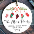 Personalized Family Stocking Ornament With Names and Year, Personalized Family Ornament CX01-36 - Kindlytoys
