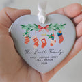 Personalized Family of 4 Ornament, Personalized Heart Shaped Ornament CY02-11 - Kindlytoys