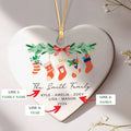 Personalized Family of 4 Ornament, Personalized Heart Shaped Ornament CY02-11 - Kindlytoys