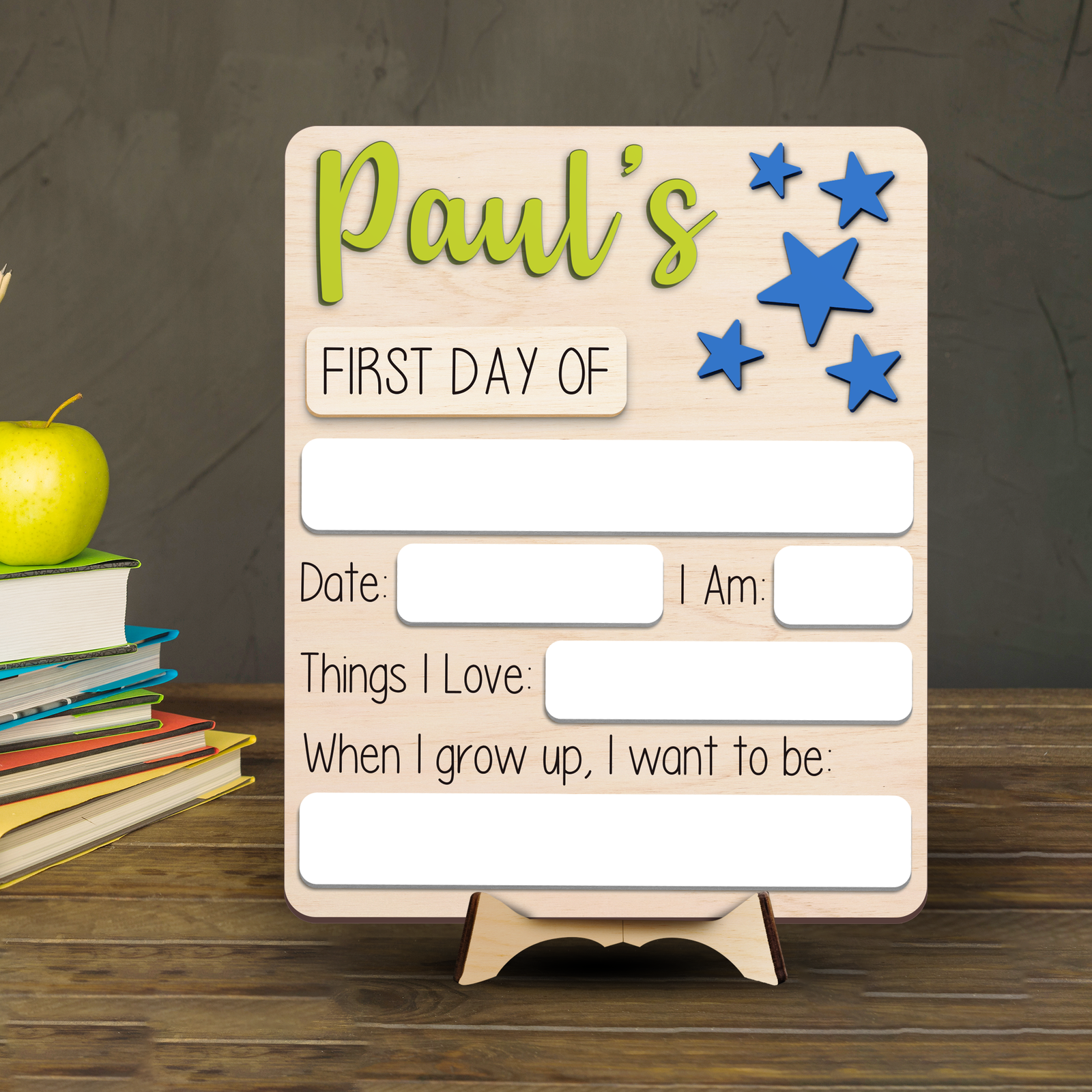 Personalized First/Last Day of School Sign Interchangeable Names SS14 - Kindlytoys
