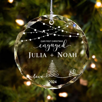 Personalized First Christmas Married Glass Ornament, Our First Christmas Married as Mr and Mrs Ornament, Wedding Glass GX05-13 - Kindlytoys