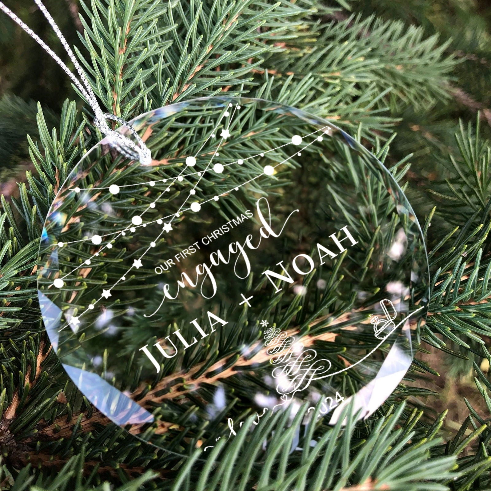 Personalized First Christmas Married Glass Ornament, Our First Christmas Married as Mr and Mrs Ornament, Wedding Glass GX05-13 - Kindlytoys