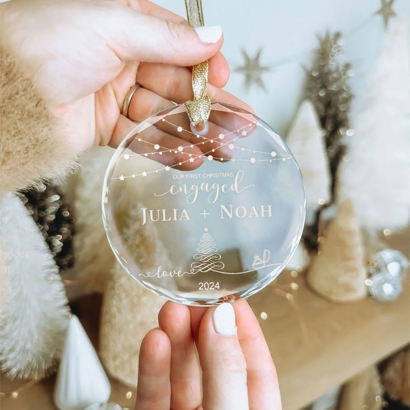 Personalized First Christmas Married Glass Ornament, Our First Christmas Married as Mr and Mrs Ornament, Wedding Glass GX05-13 - Kindlytoys