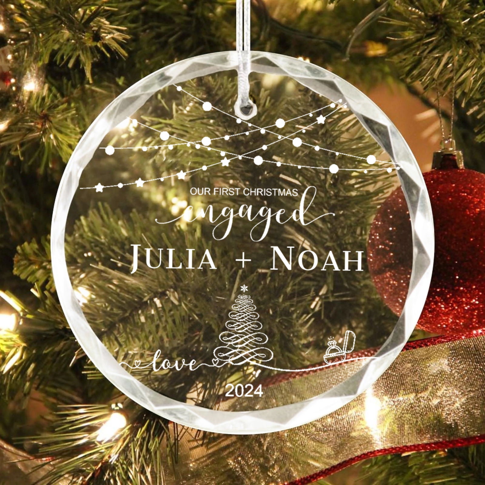Personalized First Christmas Married Glass Ornament, Our First Christmas Married as Mr and Mrs Ornament, Wedding Glass GX05-13 - Kindlytoys