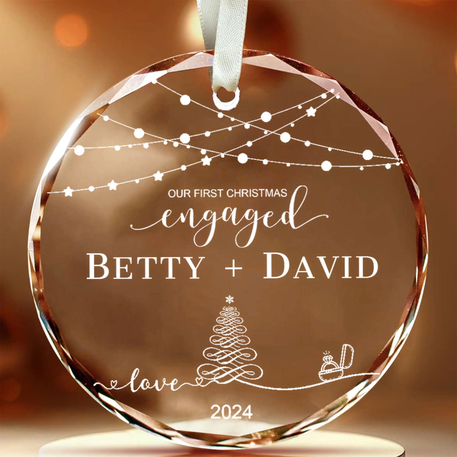 Personalized First Christmas Married Glass Ornament, Our First Christmas Married as Mr and Mrs Ornament, Wedding Glass GX05-13 - Kindlytoys